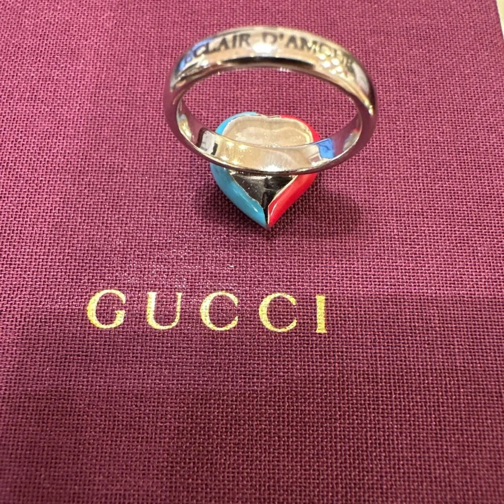 Gucci Interlocking G Heart Lightning Charm Ring NEW IN BOX - Picture 5 of 9